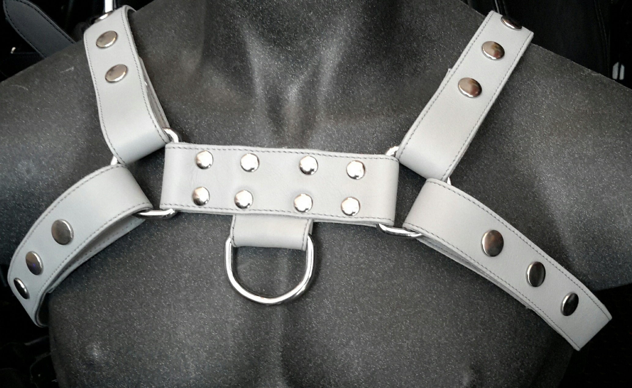 Leather Fetish Freak O.T.S Harness, Grey